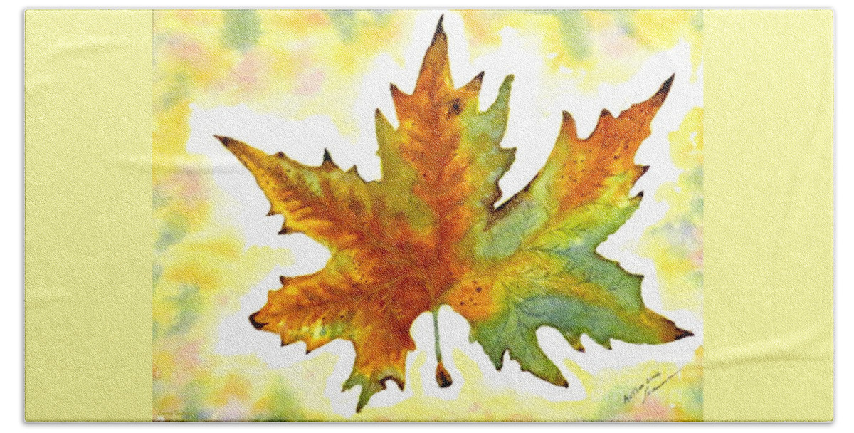 Autumn Leaf Hand Towel featuring the painting Fabulous Autumn by Leanne Seymour