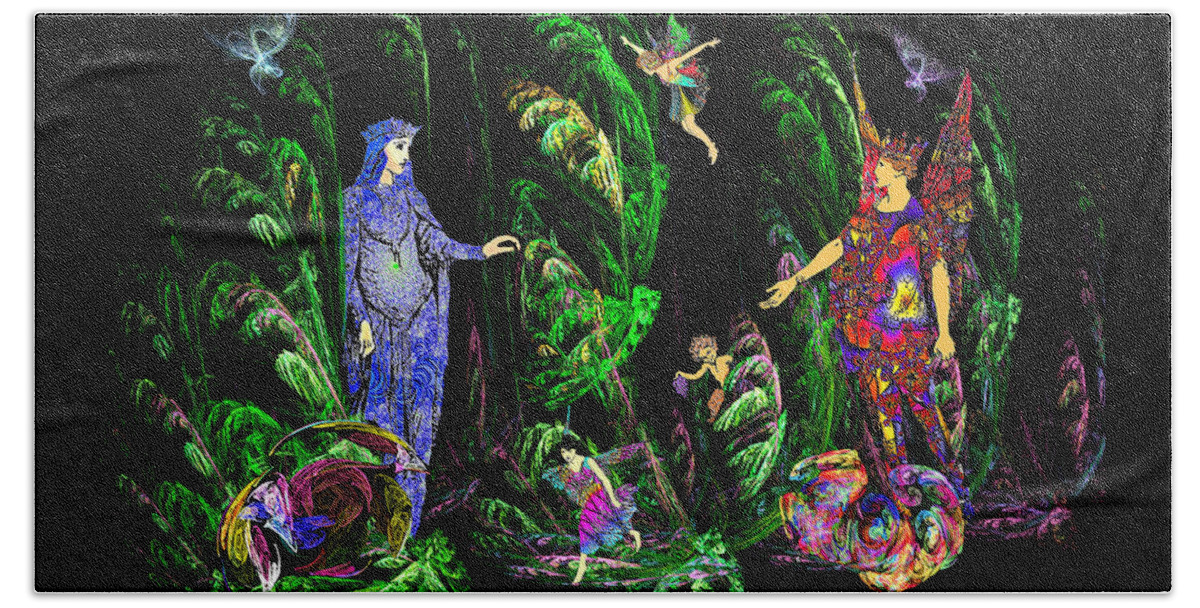 Fairy Bath Towel featuring the digital art Faery Forest by Lisa Yount