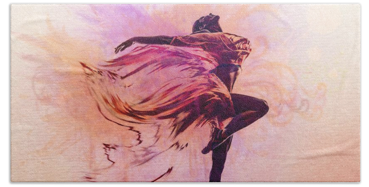Dancer Bath Towel featuring the digital art FAiry Dance by Lilia S