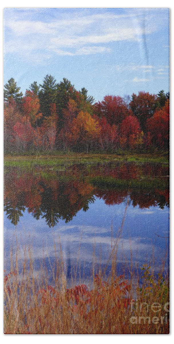 Campton Hand Towel featuring the photograph Fall Reflections by Kerri Mortenson