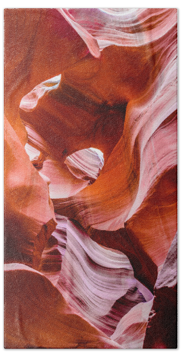 Antelope Canyon Bath Towel featuring the photograph Falling Rock Waves by Jason Chu