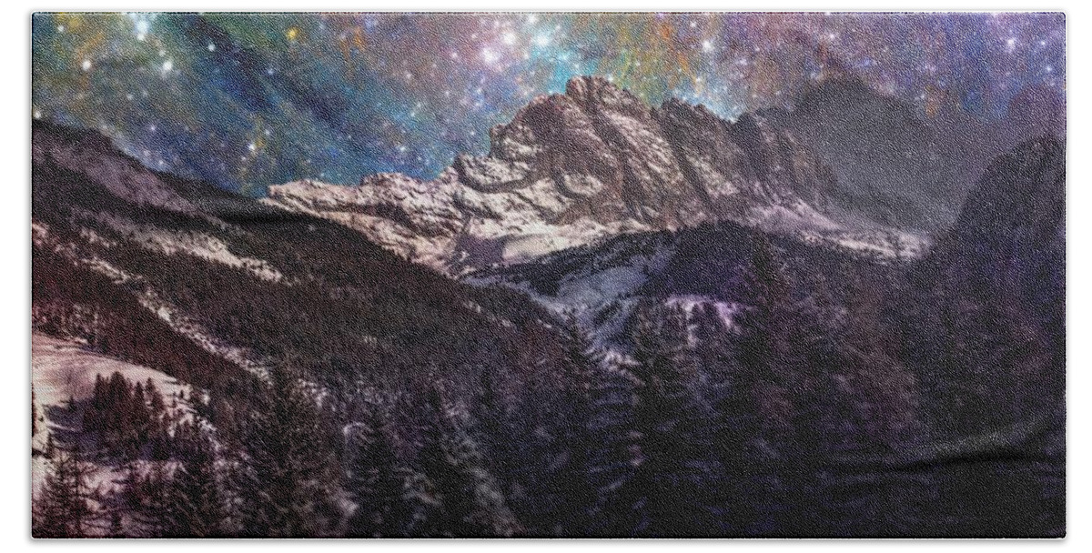 Winter Hand Towel featuring the photograph Fantasy mountain landscape by Martin Capek