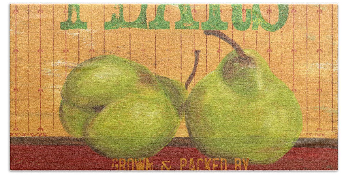 Food Hand Towel featuring the painting Farm Fresh Fruit 1 by Debbie DeWitt