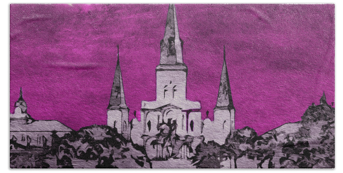 New Orleans Hand Towel featuring the photograph Fat Tuesday Eve by Kathy Bassett