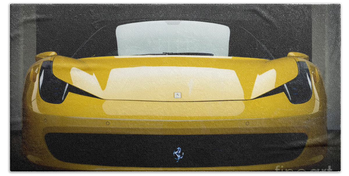 Yellow Hand Towel featuring the photograph Ferrari 458 by Matt Malloy