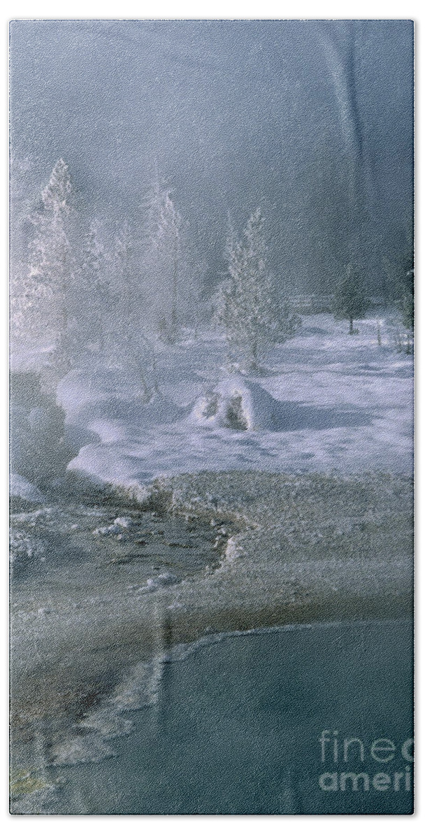 Wyoming Hand Towel featuring the photograph Fire and Ice - Yellowstone National Park by Sandra Bronstein