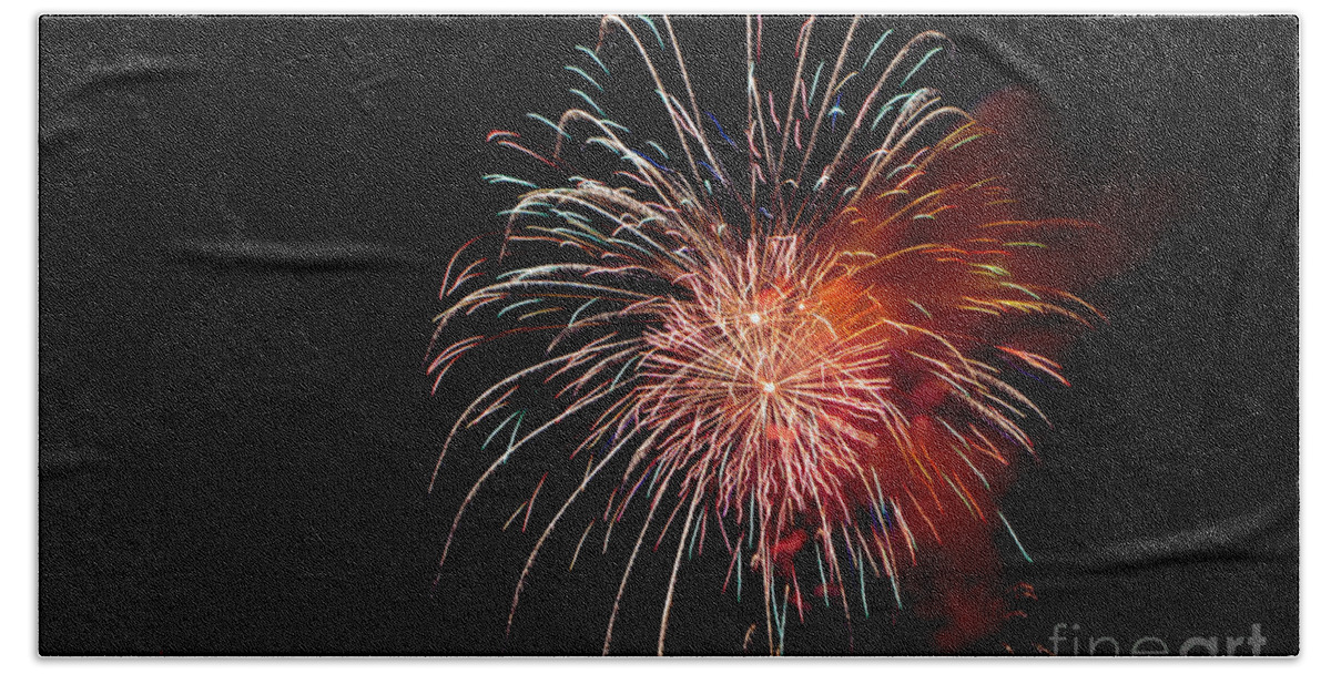 Fireworks Bath Towel featuring the photograph Fireworks by Grace Grogan