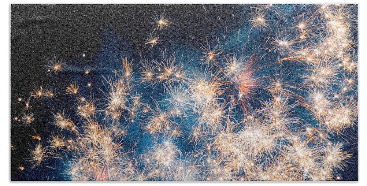 Sky Bath Towel featuring the photograph Fireworks in the Sky by Gianfranco Weiss