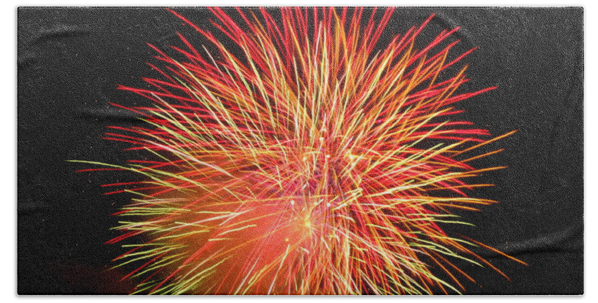 Fireworks Bath Towel featuring the photograph Fireworks by Michael Porchik