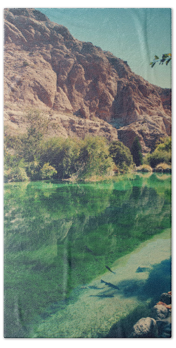 Whitewater Preserve Bath Towel featuring the photograph Fish Gotta Swim by Laurie Search