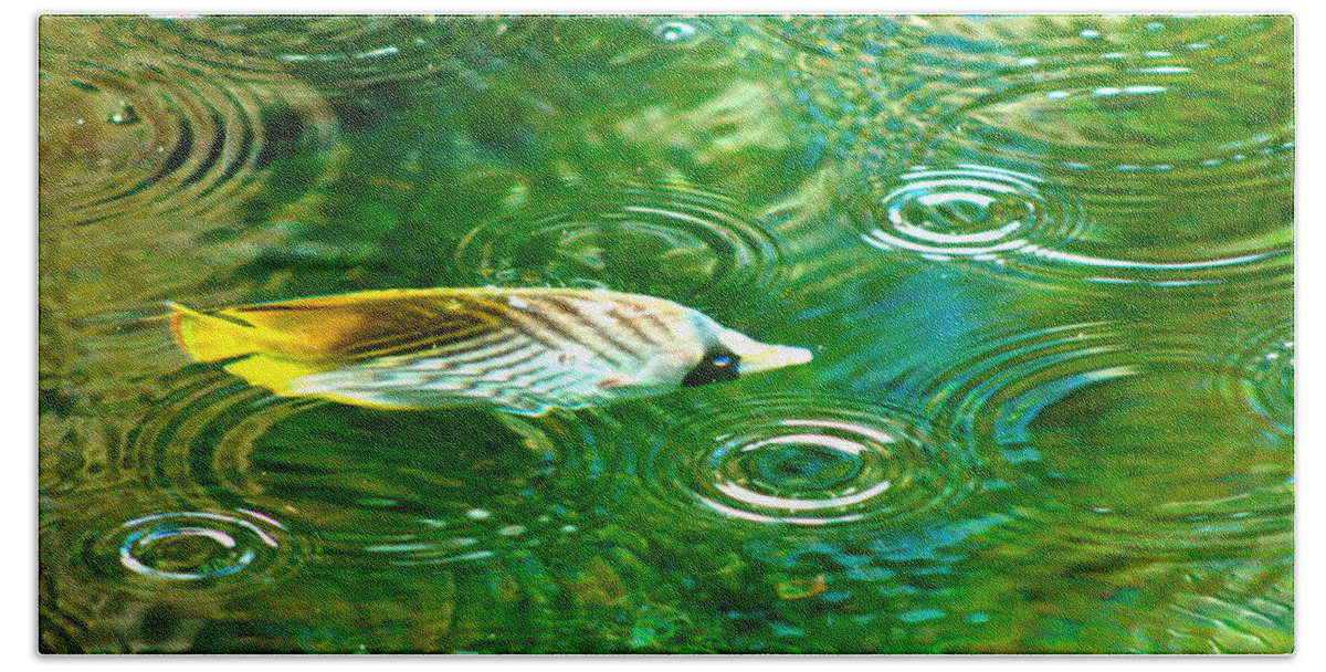 Fish Bath Towel featuring the photograph Fish in the rain by Lehua Pekelo-Stearns
