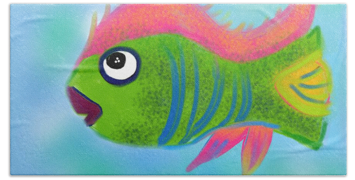 Fish Hand Towel featuring the digital art Fish Wish by Christine Fournier