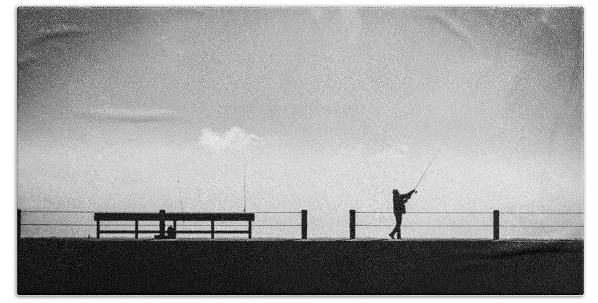 Fisherman Bath Towel featuring the photograph Fisherman by David Downs