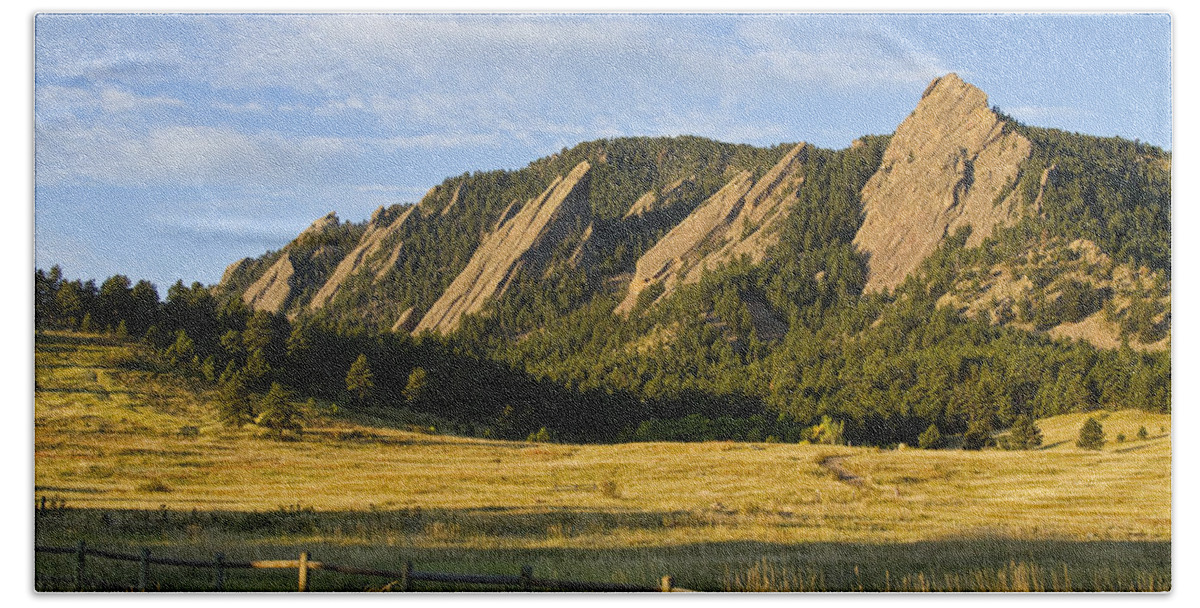 Epic Bath Towel featuring the photograph Flatirons from Chautauqua Park by James BO Insogna