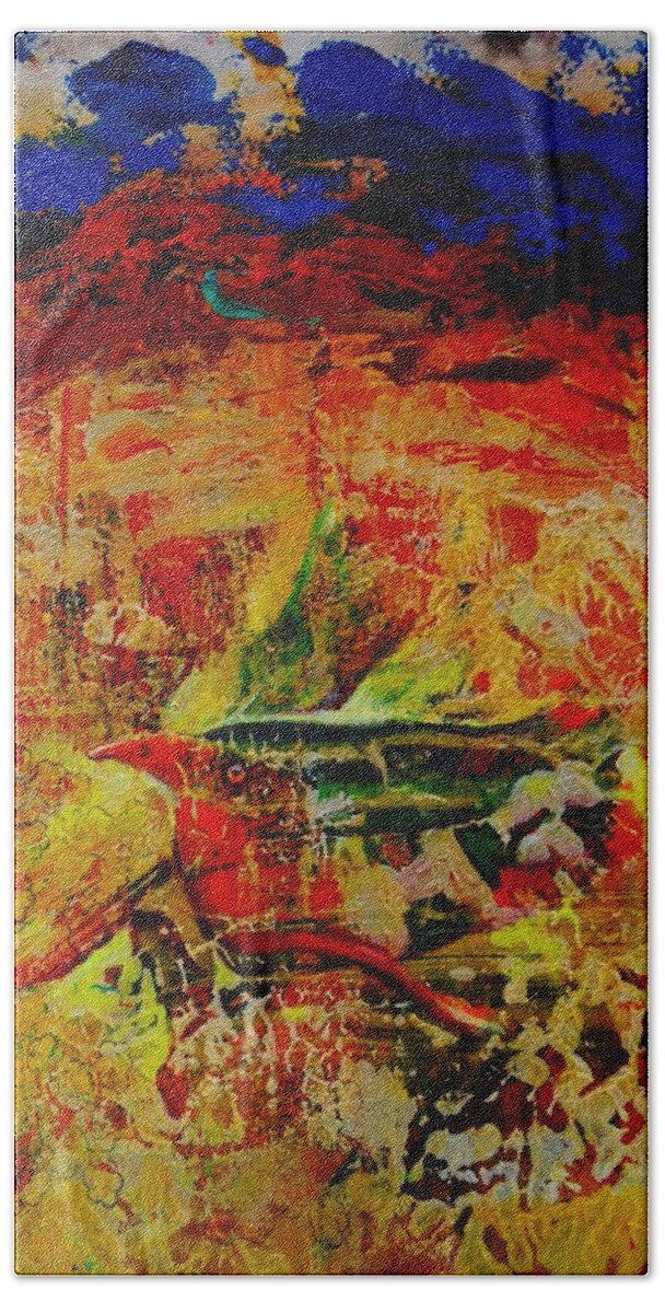 Small Bird Bath Towel featuring the painting Free Bird by Jean Cormier