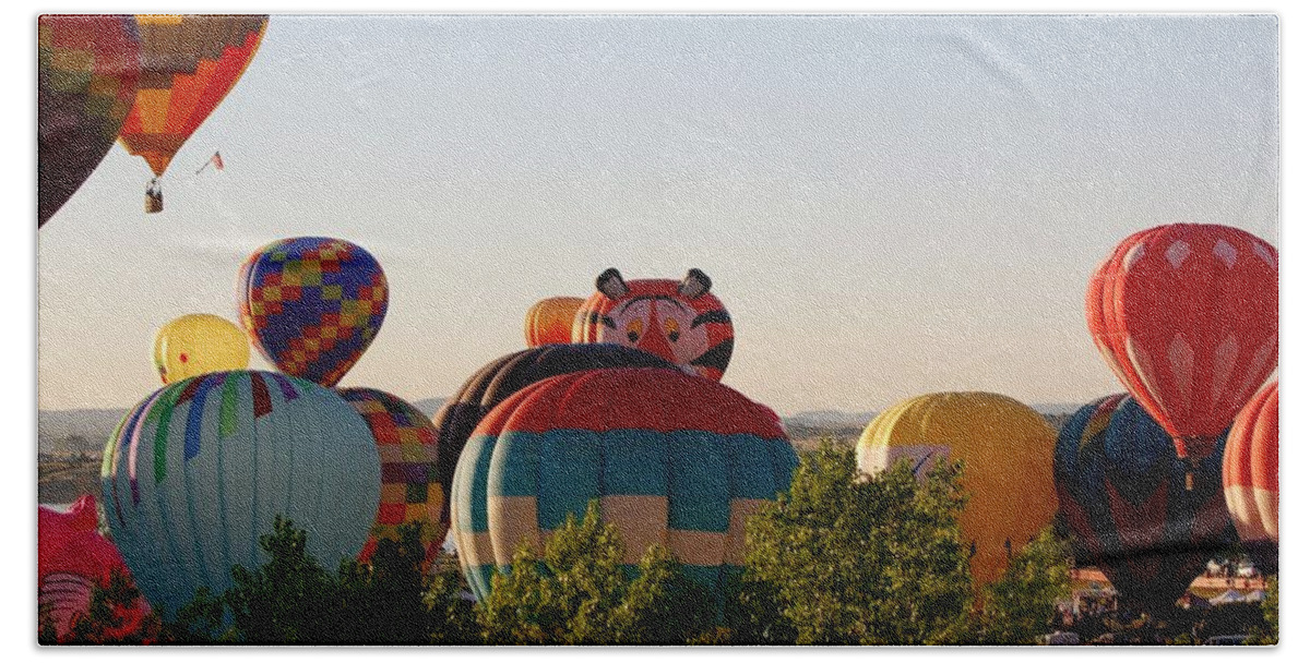 Hot Air Balloons Hand Towel featuring the photograph Flight of the Tiger by Christopher James