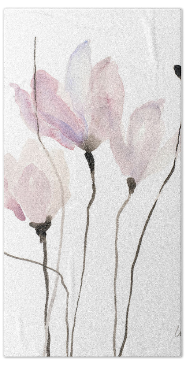 Floral Bath Sheet featuring the painting Floral Sway II by Lanie Loreth
