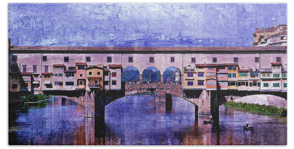 Florence Bath Towel featuring the photograph Florence Italy by Kathy Churchman