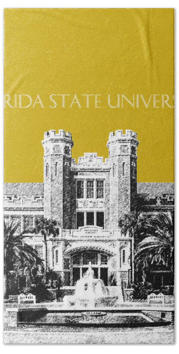 University Bath Towel featuring the digital art Florida State University - Gold by DB Artist