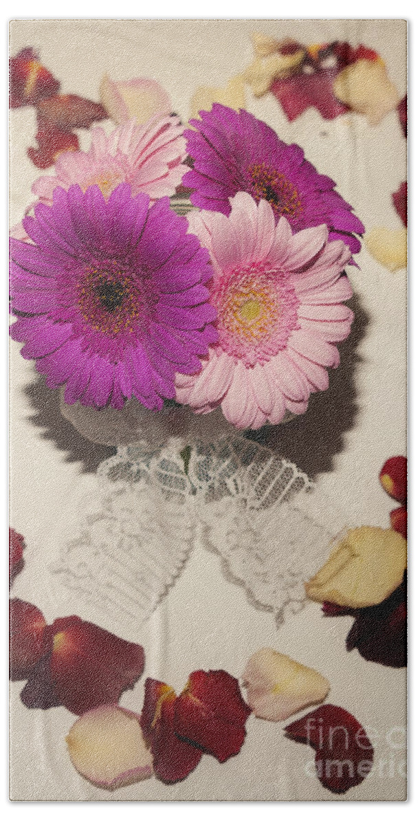 Anniversary Bath Towel featuring the photograph Flower Love by Svetlana Sewell