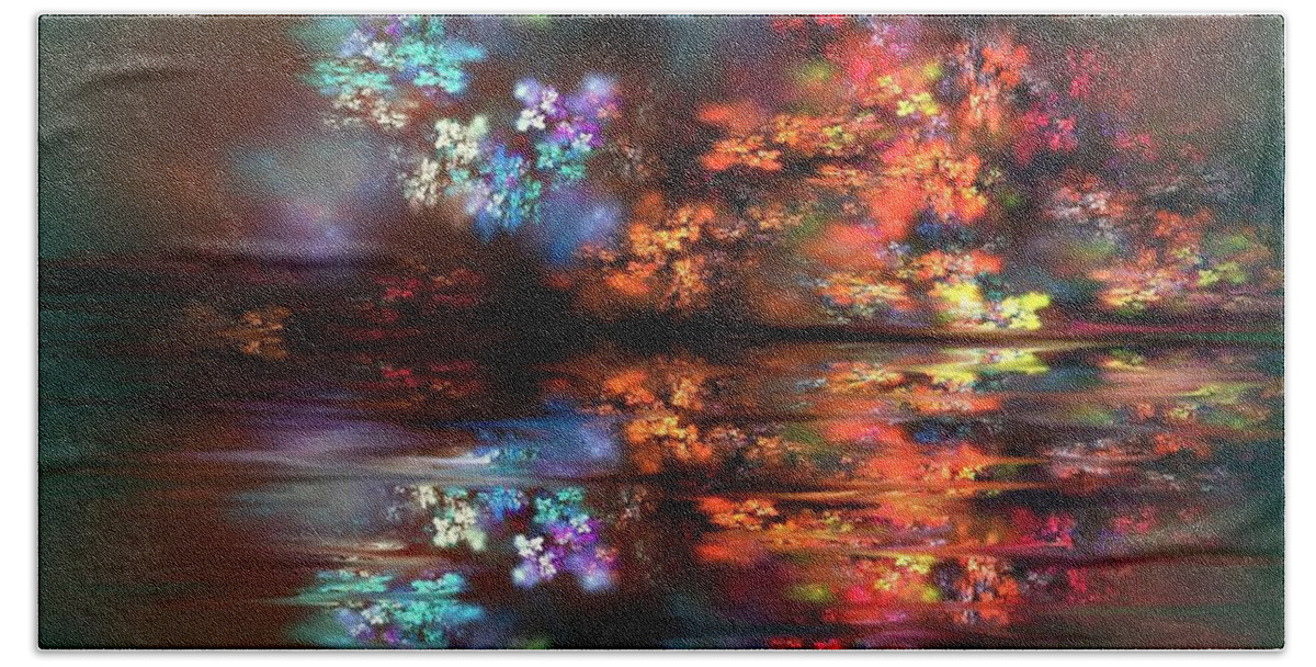 Magical Hand Towel featuring the painting Flowers of the Night by Greg Moores