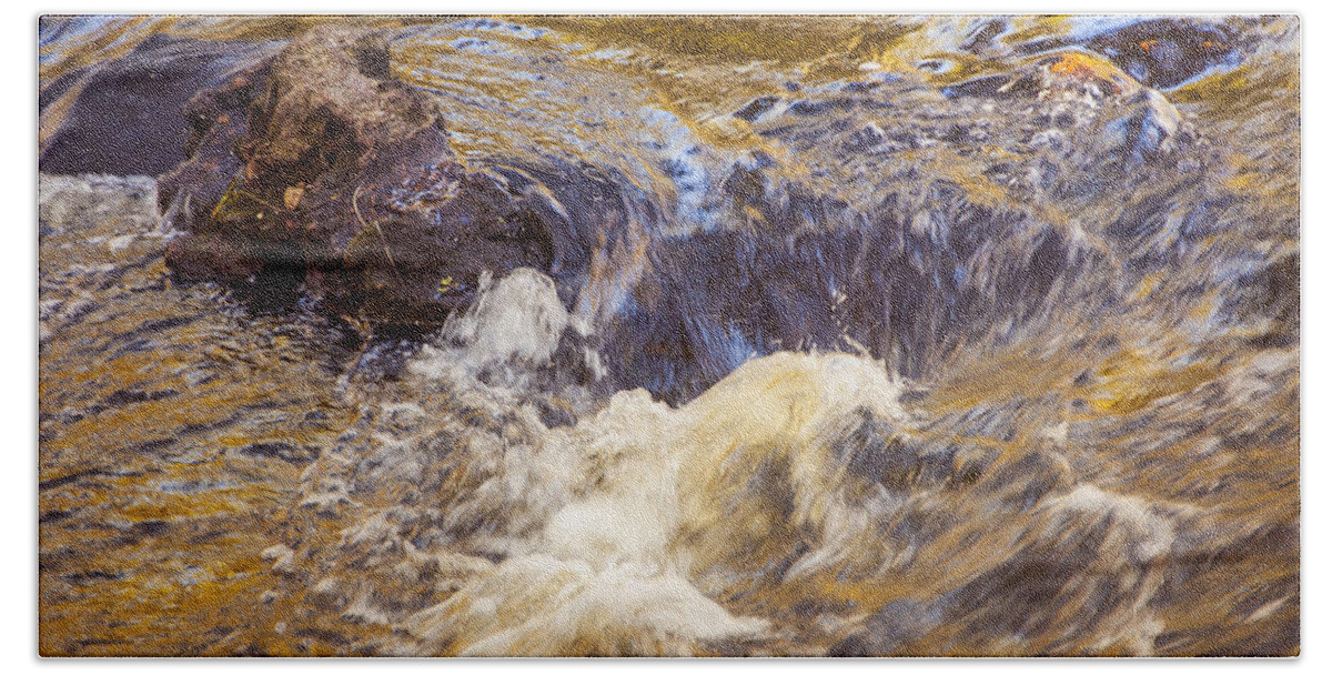Rapids Bath Towel featuring the photograph Flowing River Rapids by Carolyn Marshall