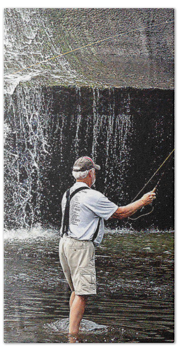 Image Hand Towel featuring the photograph Fly Fishing Without Flies by M Three Photos