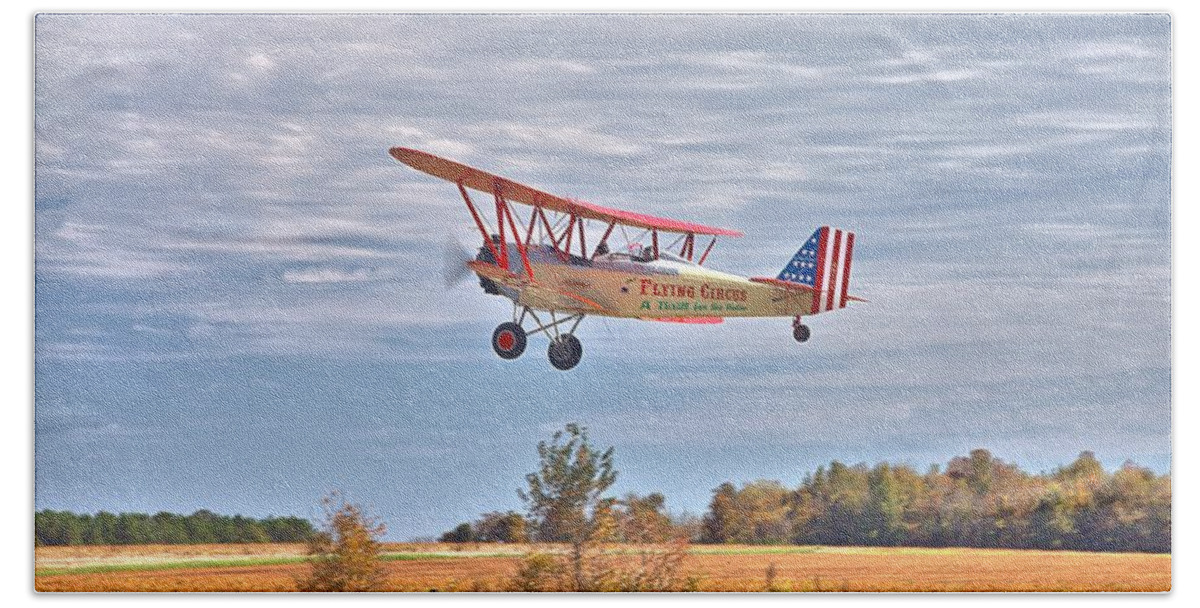 9067 Hand Towel featuring the photograph Flying Circus Barnstormers by Gordon Elwell