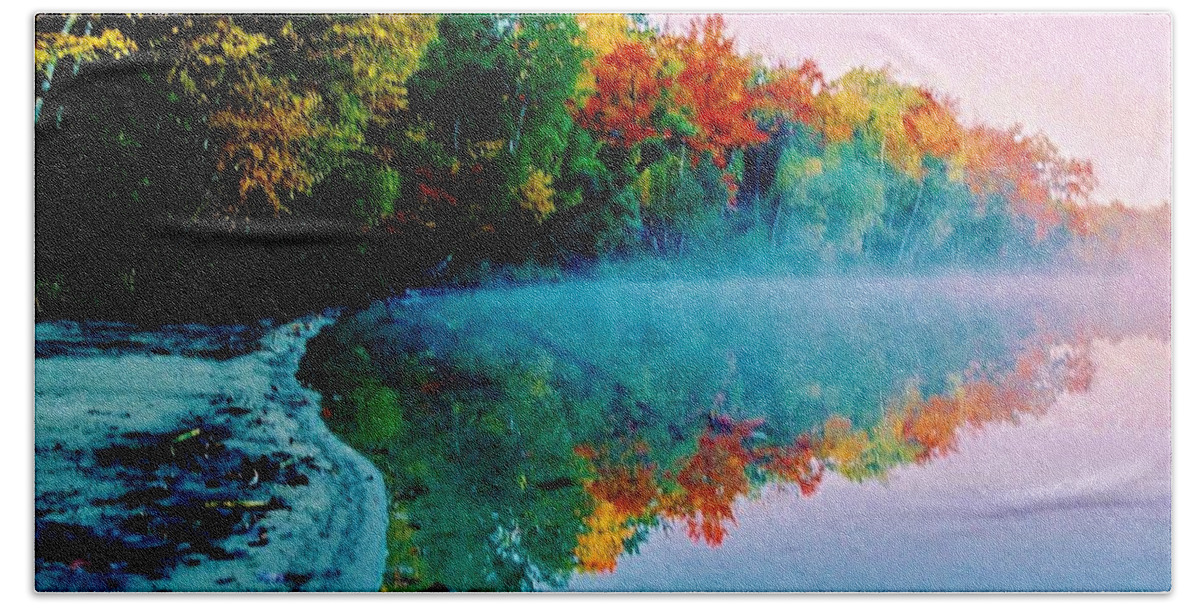 Fog Hand Towel featuring the photograph Fog and Mirror by Daniel Thompson