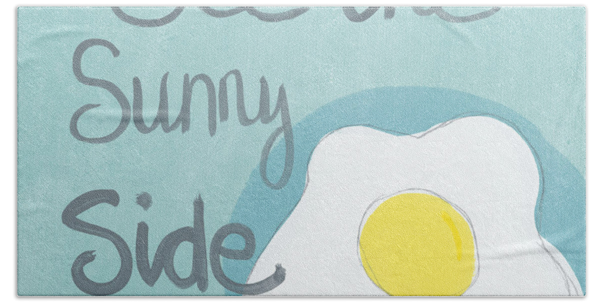 Egg Bath Sheet featuring the painting Food- Kitchen Art- Eggs- Sunny Side Up by Linda Woods