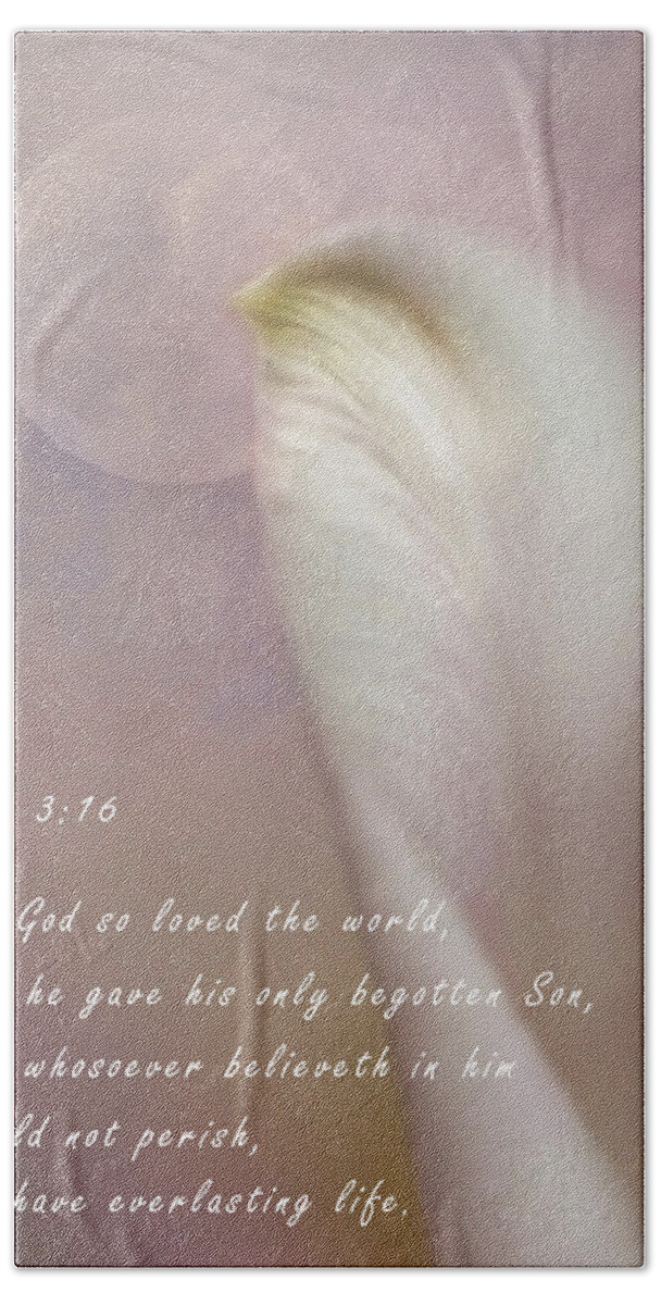 Abstract Bath Sheet featuring the photograph For God So Loved the World by David and Carol Kelly
