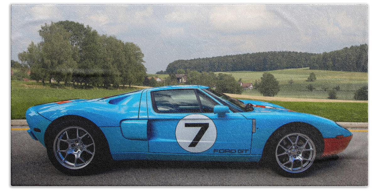 7 Hand Towel featuring the photograph Ford GT by Debra and Dave Vanderlaan