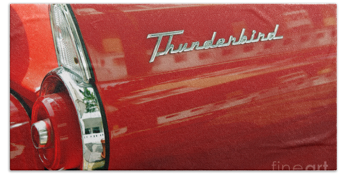 Ford Hand Towel featuring the photograph T-Bird 1 by Rod McLean