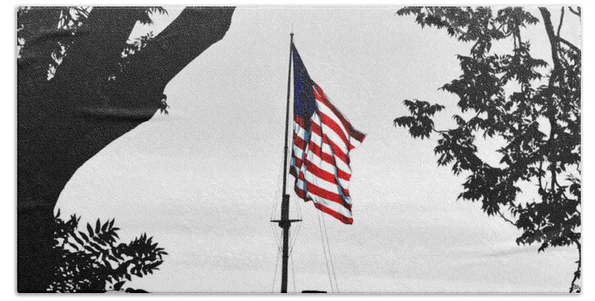 Flag Bath Towel featuring the photograph Fort McHenry Flag Color Splash by Bill Swartwout