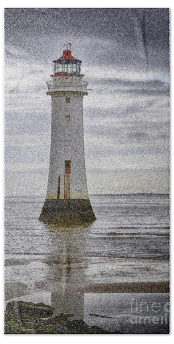 Seascape Hand Towel featuring the photograph Fort Perch Lighthouse by Spikey Mouse Photography