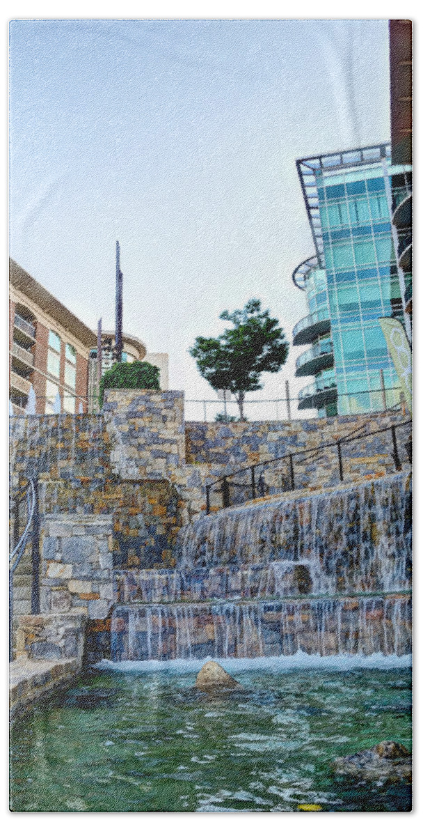 Fountain Hand Towel featuring the photograph Fountains by David Hart