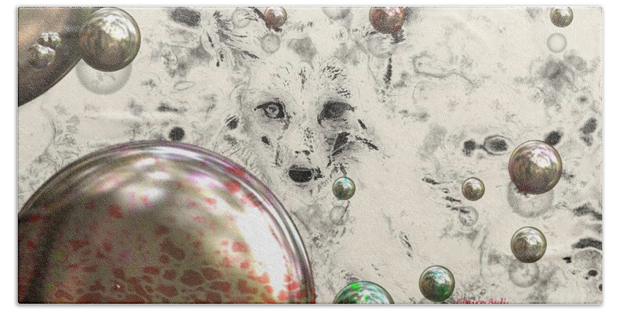 Fox Bath Towel featuring the photograph Fox Bubbles by Claire Bull