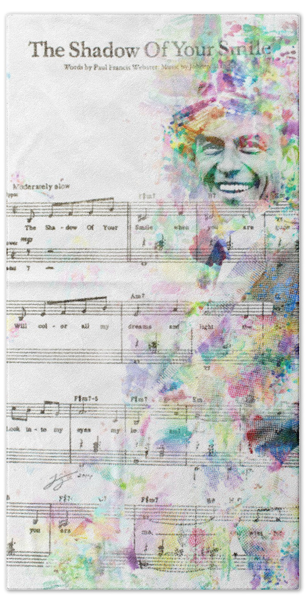 Frank Bath Towel featuring the painting Frank Sinatra by Jonas Luis
