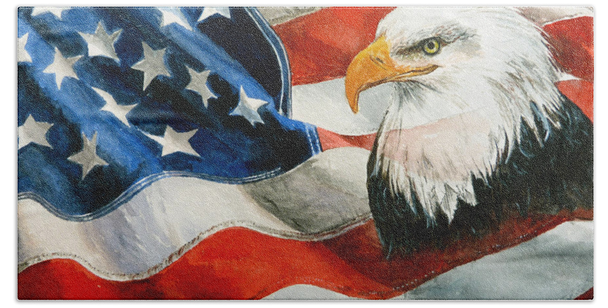 Patriotic Bath Towel featuring the painting Freedom by Andrew Read