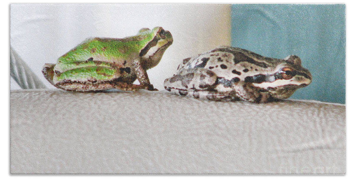 Frog Bath Towel featuring the photograph Frog Flatulence - A Case Study by Rory Siegel