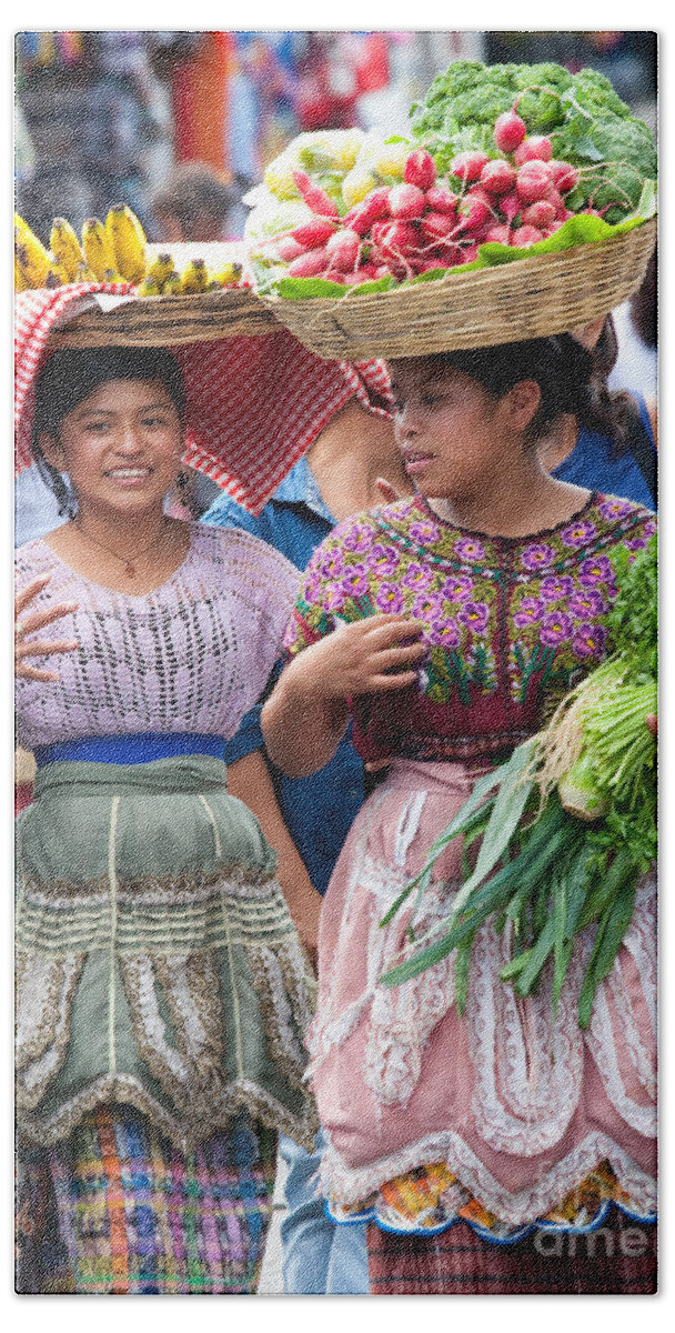 Colorful Hand Towel featuring the photograph Fruit Sellers in Antigua Guatemala by David Smith
