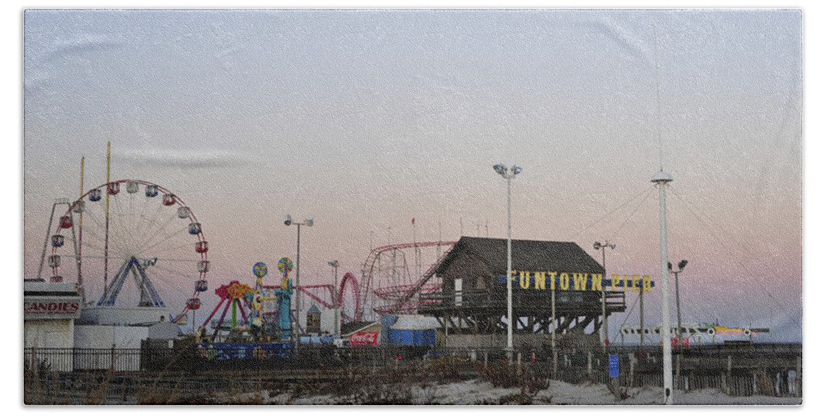 Funtown Pier Hand Towel featuring the photograph Fun at the Shore Seaside Park New Jersey by Terry DeLuco