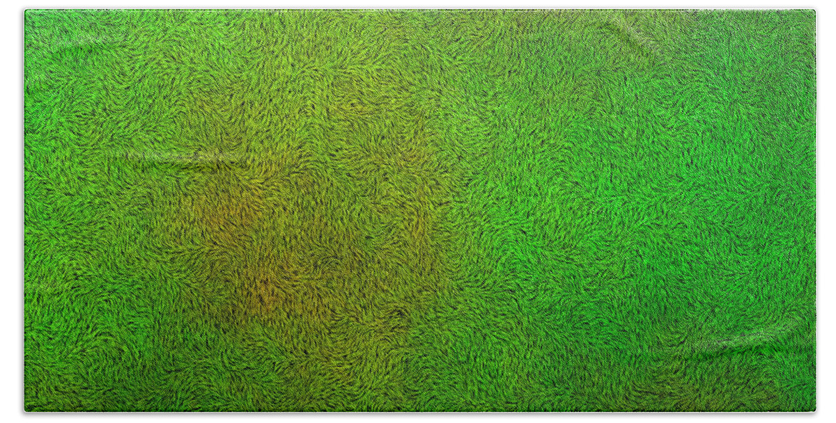 Abstract Bath Towel featuring the photograph Furry Green Texture Background by Valentino Visentini