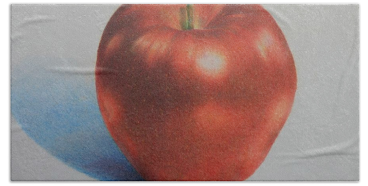 Apple Hand Towel featuring the painting Gala by Pamela Clements