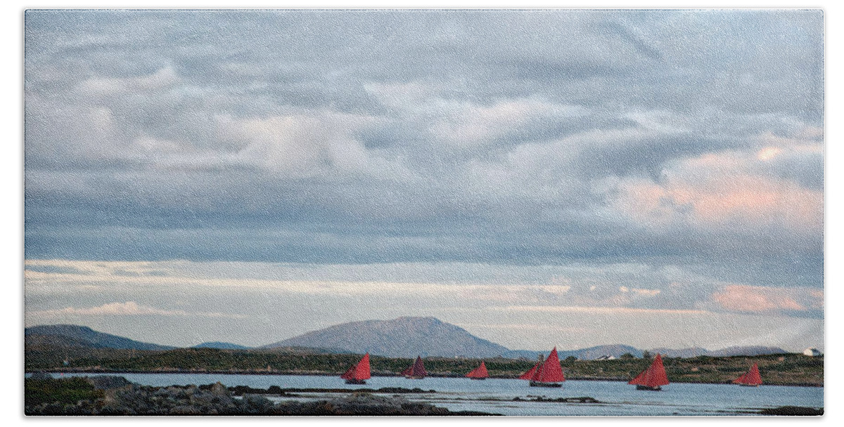 Boat Bath Towel featuring the photograph Galway Hookers by Rob Hemphill