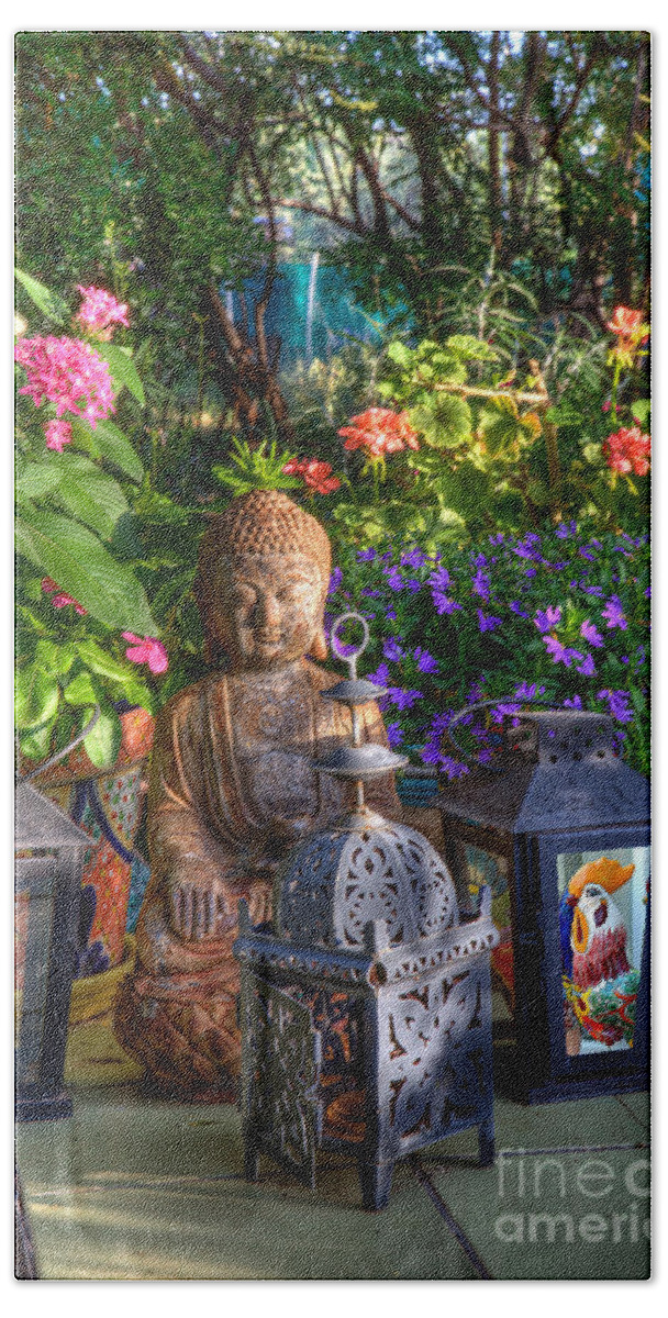 The Mind Can Go In A Thousand Directions Hand Towel featuring the photograph Garden Meditation by Charlene Mitchell