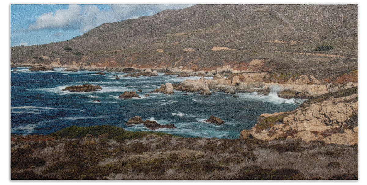 California Hand Towel featuring the photograph Garrapata Coast by George Buxbaum