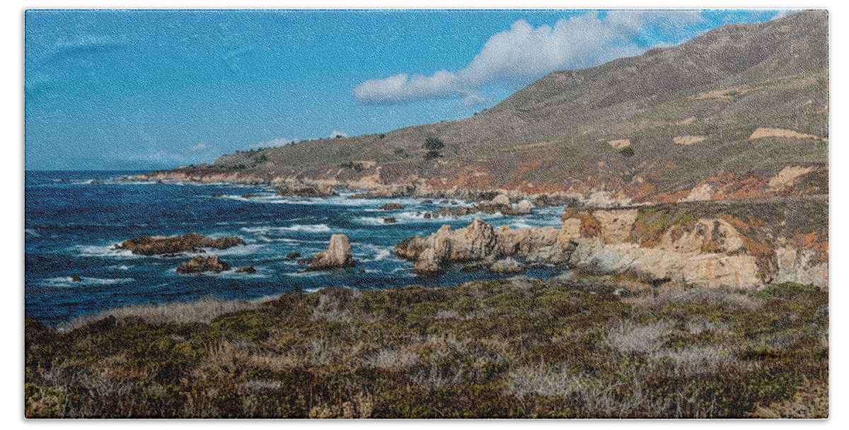Big Sur Hand Towel featuring the photograph Garrapata State Park by George Buxbaum