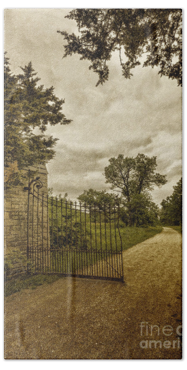 Old Hand Towel featuring the photograph Gated Elegance by Margie Hurwich