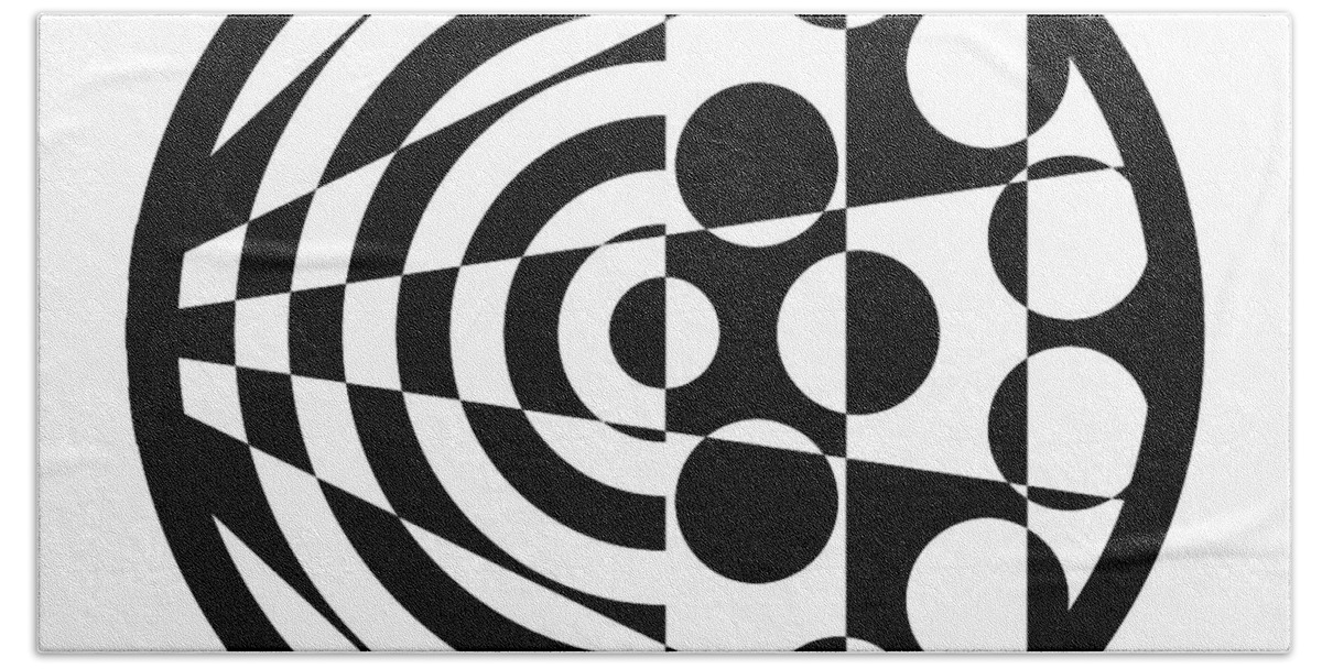 Black Bath Sheet featuring the digital art Geomentric Circle 1 by Amy Kirkpatrick
